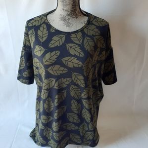 Lu La Roe Leaf print short sleeve top